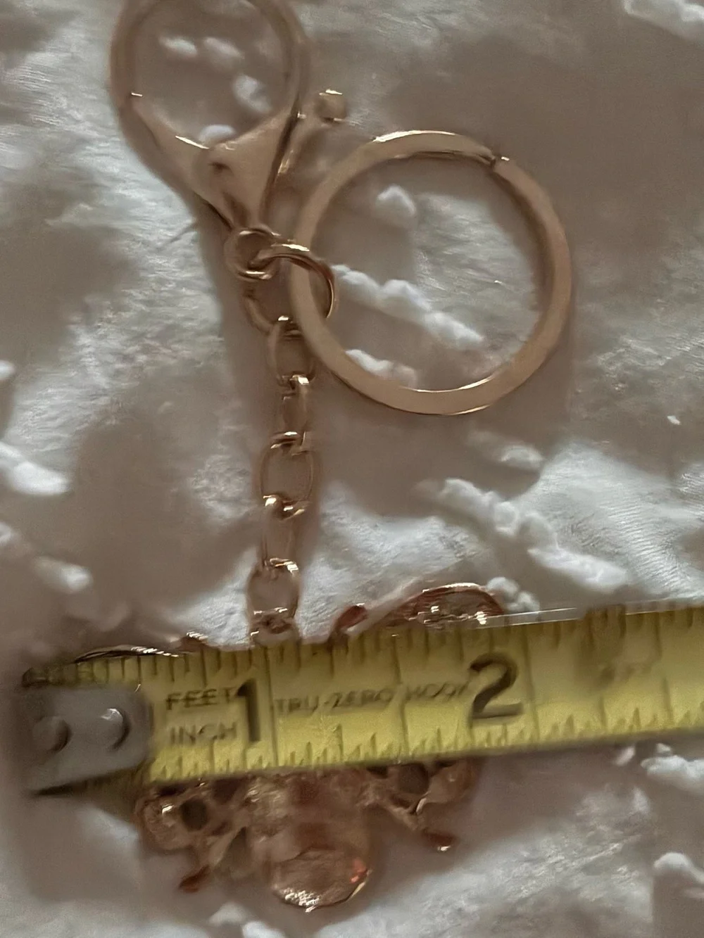 Gold Bee Keychain Charm with Crystal Accents bag charm backpack charm